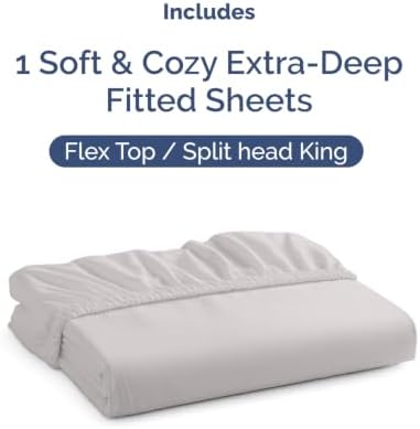 CGK Linens Extra Deep Flex Top Split Head King Fitted Sheet - Image 4