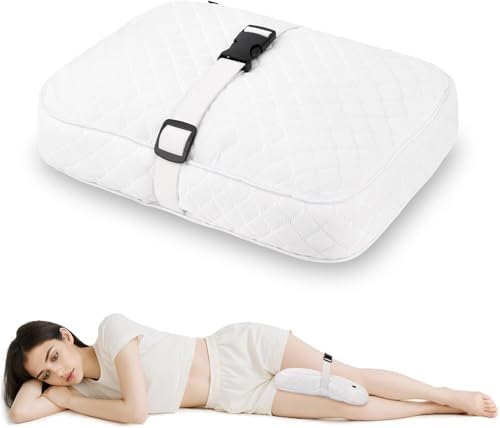 Knee Pillow with Soft Strap for Side Sleepers, Grid by Bloomliving