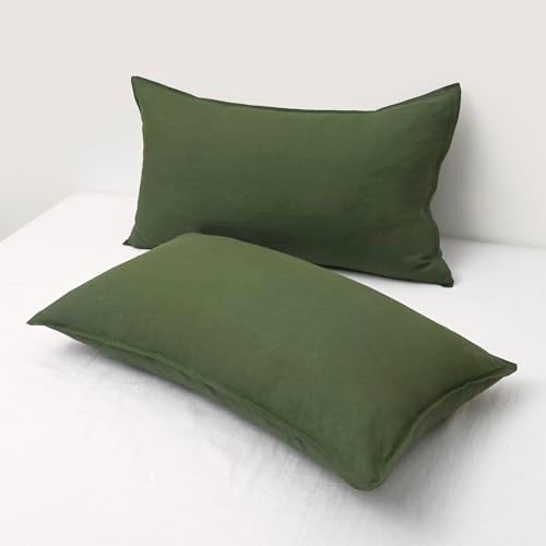 CHUFFED Linen Pillowcases 2 Pack 100% Linen Standard Pillow Cases, Breathable - Image 2