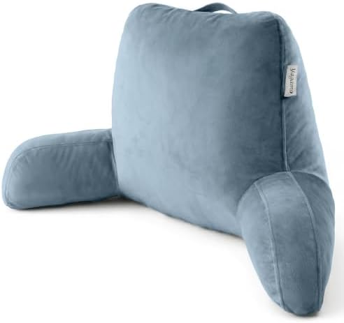 Memory Foam Reading Pillow for Sitting up in Bed, Dusty Blue by Unknown