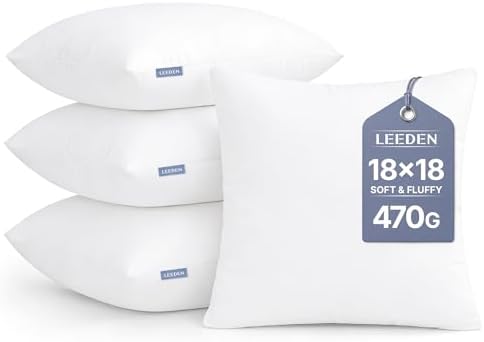 Leeden 18x18 Throw Pillow Inserts Set of 4, Pillow Forms by LEEDEN