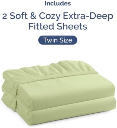 CGK Linens 2 Pack Extra Deep Twin Fitted Sheets - Image 4