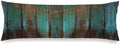 Vintage Body Pillow Cover 20x54 Teal Green Wood Country Rustic Distressed Retro by MATEKULI
