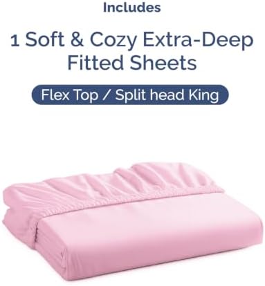 CGK Linens Extra Deep Flex Top Split Head King Fitted Sheet - Image 4
