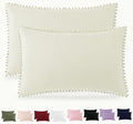Pom Poms Pillow Shams Queen Size Set of 2, Soft Microfiber Shams Cover by HommxJF