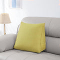 Triangular Reading Pillow with Side Pocket, Linen Backrest Support Cushion by Unknown