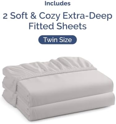 CGK Linens 2 Pack Extra Deep Twin Fitted Sheets - Image 4