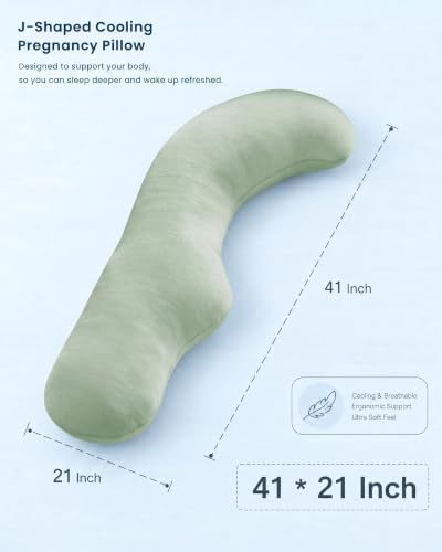 YZ HOME Cooling J Shaped Pregnancy Pillow, Removable Cover - Image 3