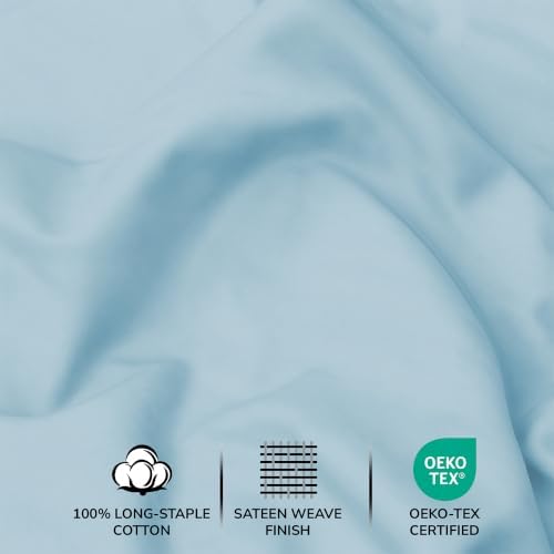 Feather & Stitch 100% Cotton Sateen 500 TC Cal King Size Bed Sheet Set - Image 5