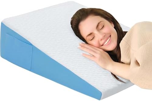 Wedge Pillow for Sleeping, 7.5" Memory Foam Bed Wedge Pillow by COLDHUNTERBEDING