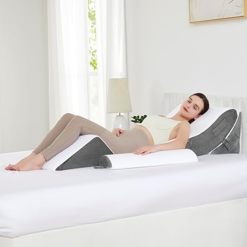 Orthopedic Wedge Pillow Set for Leg, & Knee Support by SweetHomeCollection
