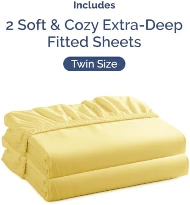 CGK Linens 2 Pack Extra Deep Twin Fitted Sheets - Image 4