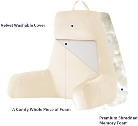 IPYNBAP Back Pillow for Bed Sitting up, Reading Pillow, 24 Inch - Image 4