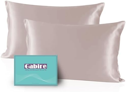 Gabire Mulberry Silk Pillowcases Set of 2, Both Sides Real Silk by MulberrySilkPillowcases