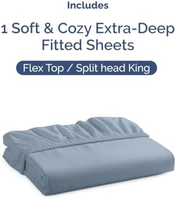 CGK Linens Deep Flex Top Split Head King Fitted Sheet - Image 4