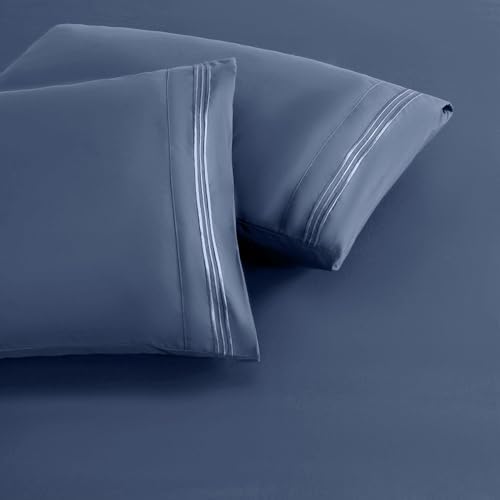 Gray Blue King Size Pillow Cases Set of 2 - Image 3