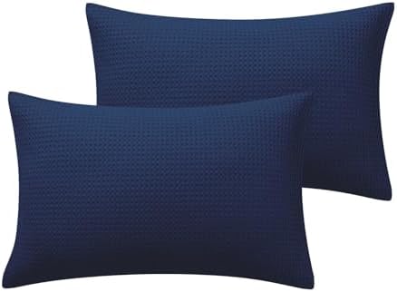 100% Cotton Waffle Pillow Shams Standard Size Set of 2 - Image 6