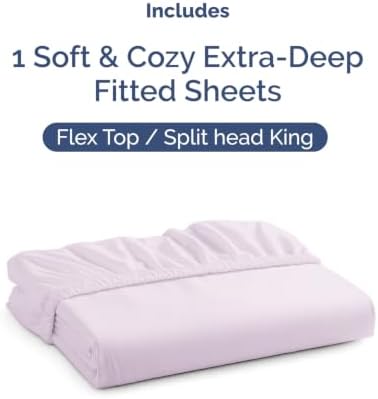 CGK Linens Deep Flex Top Split Head King Fitted Sheet - Image 4