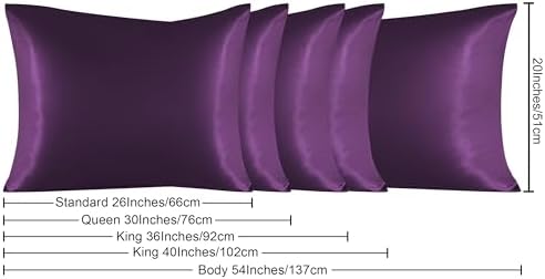 NTBAY Standard Satin Pillowcases, Eggplant Purple - Image 4