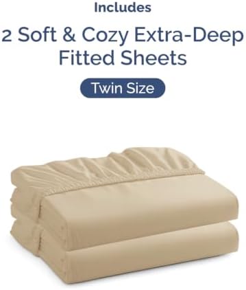 CGK Linens 2 Pack Extra Deep Twin Fitted Sheets - Image 4