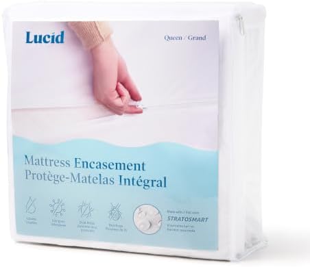 Lucid® Zippered Mattress Encasement – Waterproof Protector – King by Lucid
