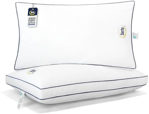 Serta Hotel Collection Bed Pillows King Size Set of 2 Medium Firm Support by Serta