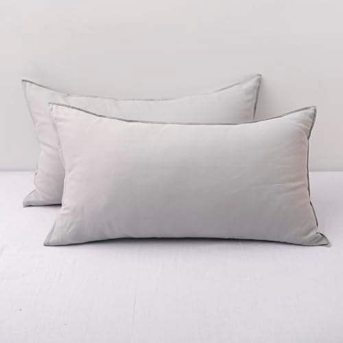 CHUFFED Linen Pillowcases 2 Pack 100% Linen Standard Pillow Cases, Breathable by Chuffed