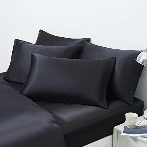 Ersmak Satin Pillowcase Standard Set of 4, Ultra Soft & Silky Satin Pillow Cases by Ersmak