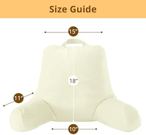 Sasttie Reading Pillow for Bed, Back Pillow for Sitting Up - Image 4