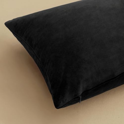MIULEE Velvet Throw Pillow Covers 14x14 Inch Pack of 2 Black - Image 6
