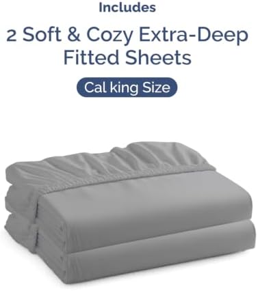 CGK Linens 2 Pack Extra Deep Cal King Fitted Sheets - Image 4