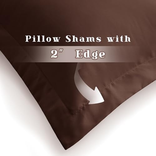 Homiest Chocolate Brown Pillow Shams Body Size, 2-Inch Flange - Image 4