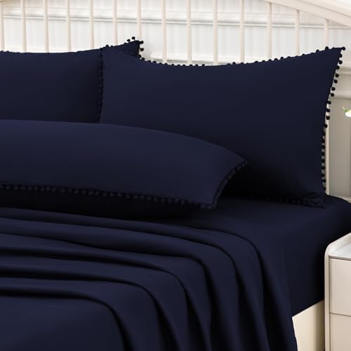 Pom Poms Pillow Shams Queen Size Set of 2, Soft Microfiber Shams Cover - Image 5