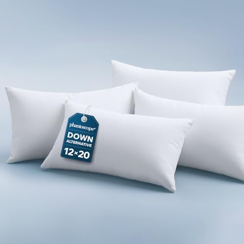 Phantoscope 12x20 Pillow Inserts, Decorative Throw Pillow Bed Couch 4 Pack by Phantoscope