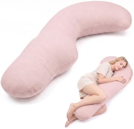 YZ HOME Cooling J Shaped Pregnancy Pillow, Removable Cover by YZHOME