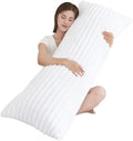 Full Body Pillow with Fluffy Stripe Faux Fur Removable Cover, Long Bed Pillow by Memfydu