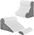 Bedluxe Adjustable 4pcs Bed Wedge Pillow Set, Memory Foam Wedge Pillows Post by Bedluxe