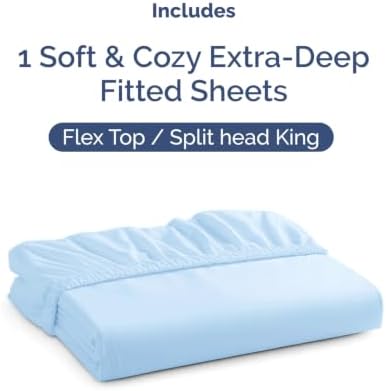 CGK Linens Extra Deep Flex Top Split Head King Fitted Sheet - Image 4
