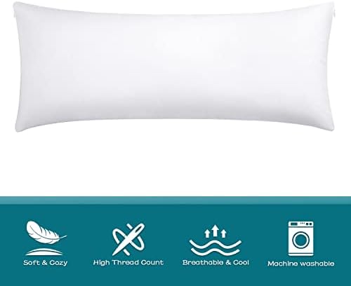 100% Cotton Zippered Body Pillow Cover, Super Soft & Breathable Body Pillow - Image 6