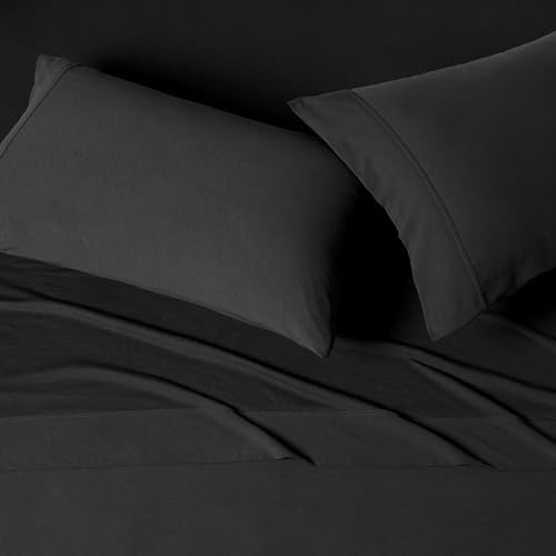 Amazon Basics 100% Cotton Jersey Bed Sheet Set, Breathable - Image 3