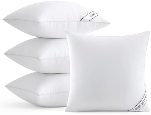 MIULEE 26x26 Pillows Inserts Pack of 4, Down Alternative Virgin Filling by MIULEE