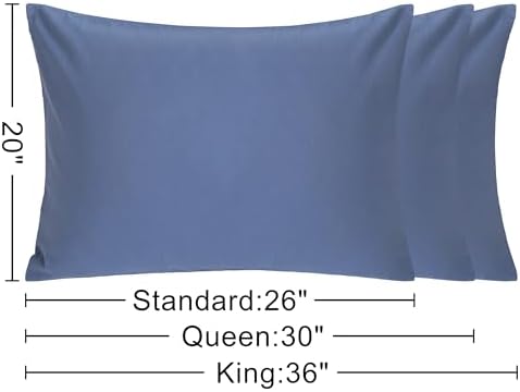 NTBAY Cotton Queen Pillowcases, Denim Blue - Image 4