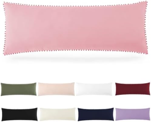 Pom Poms Pillow Shams Body Size, Soft Microfiber Shams Cover by HommxJF
