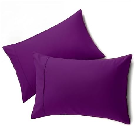 QUEENSBAY Standard Pillow Cases Set of 2, Microfiber Cooling Pillowcases by Queensbay