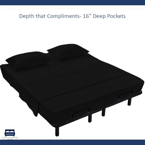 4 Piece Flex Head King Sheet Set 34" Top, 100% Egyptian Cotton - Image 5