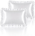 Silky Satin Ruffled Pillow Cases by HommxJF