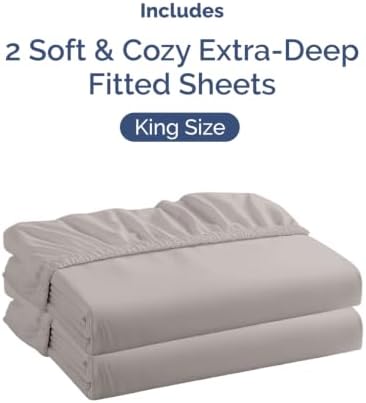 CGK Linens 2 Pack Extra Deep King Fitted Sheets - Image 4