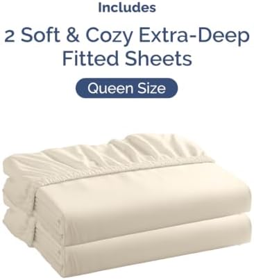 CGK Linens 2 Pack Extra Deep Queen Fitted Sheets - Image 4