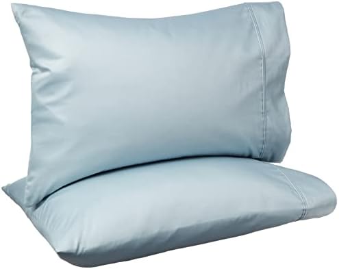 Amazon Basics 400 Thread Count 100% Cotton Pillowcases, Sateen Weave, Wrinkle by AmazonBasics