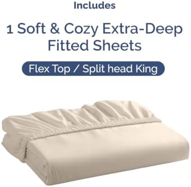 CGK Linens Extra Deep Flex Top Split Head King Fitted Sheet Only - Image 4